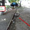 Выгребная яма и стоки из нее. Яма сделана прямо у детской площадки.